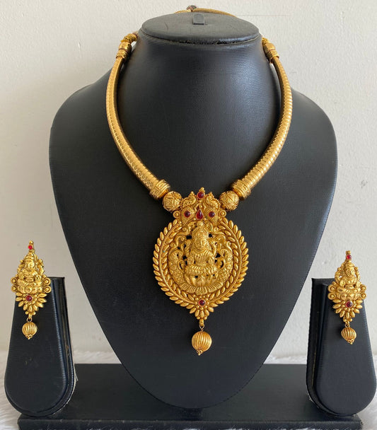 Divine Antique kemp Lakshmi Kante necklace set dj-07827
