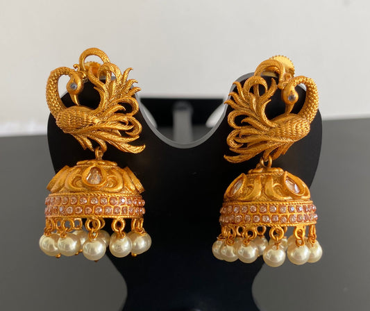 Matte Finish Golden Swan Jhumkka-dj11656