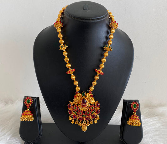 Antique kemp-green peacock necklace set dj-03478