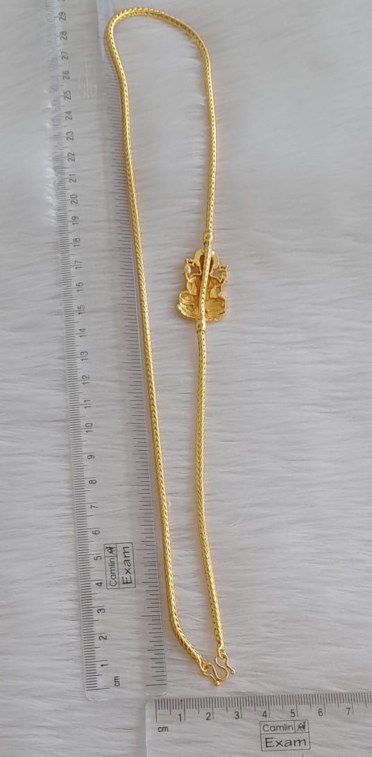 Gold tone 24 inches lakshmi mugappu chain dj-43996