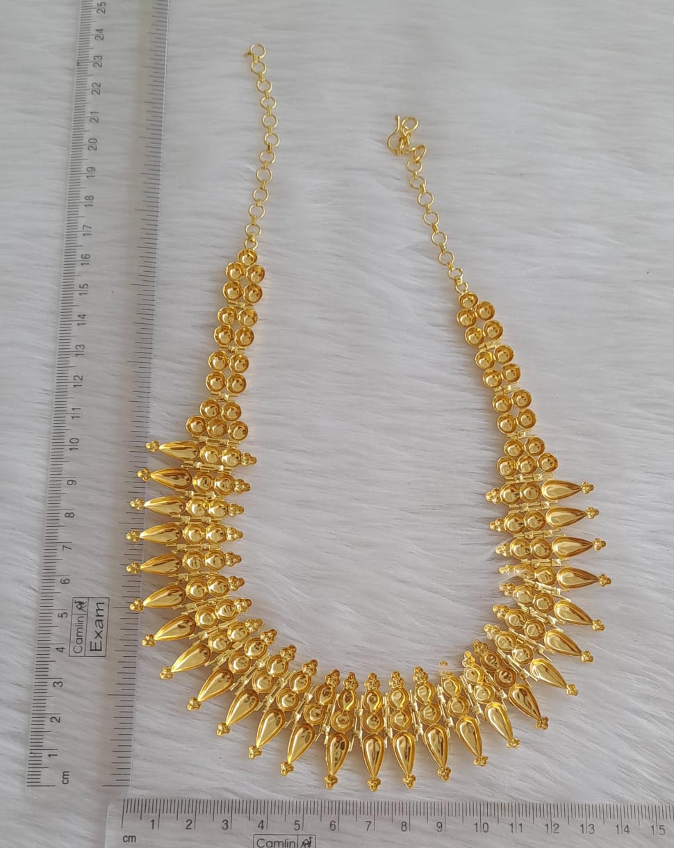 Gold tone mulla mottu Kerala style necklace dj-40281