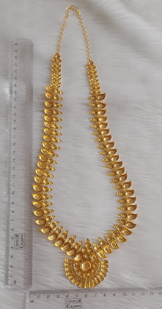 Gold tone kerala style mango haar dj-35610