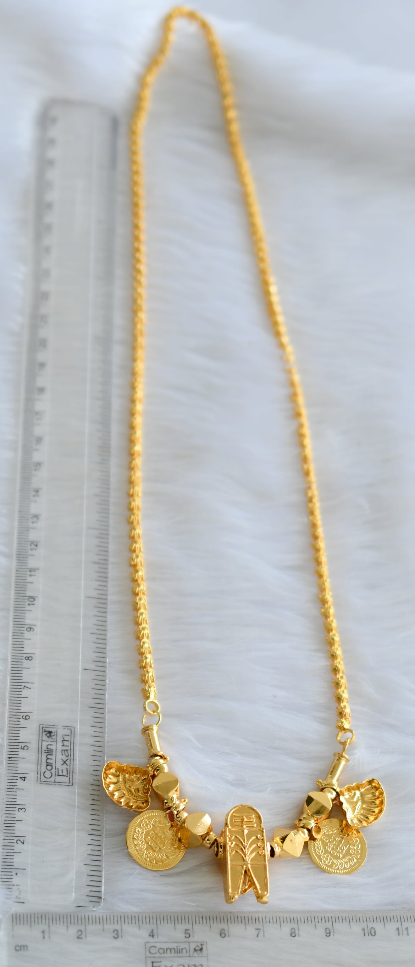 Gold tone Lakshmi coin Shiva mangalyam dj-39377