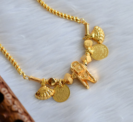 Gold tone Thirumal Nama Lakshmi coin Mangalyam dj-39378