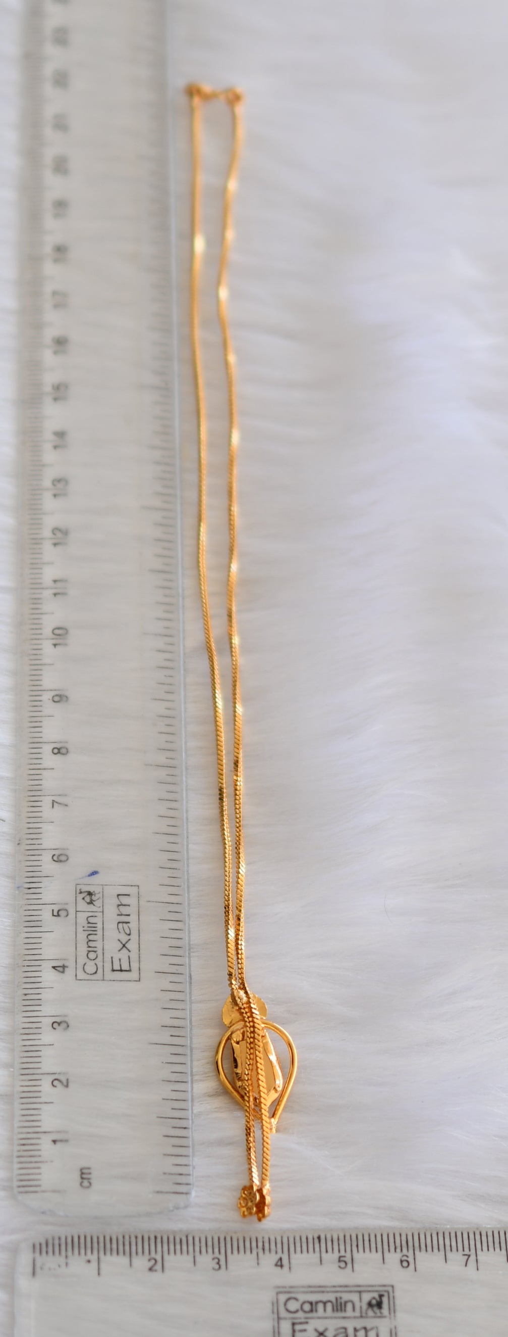 Gold tone white-blue nagapadam Kerala style pendant with chain dj-39415