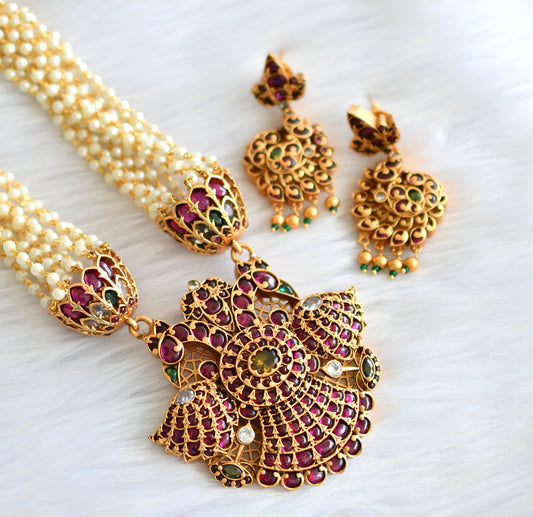 Matte finish real kemp-green ganda-berunda haar set dj-28661