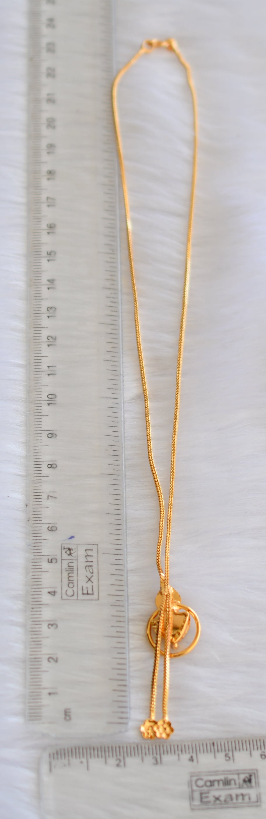 Gold tone blue-white palakka Kerala style pendant with chain dj-39418