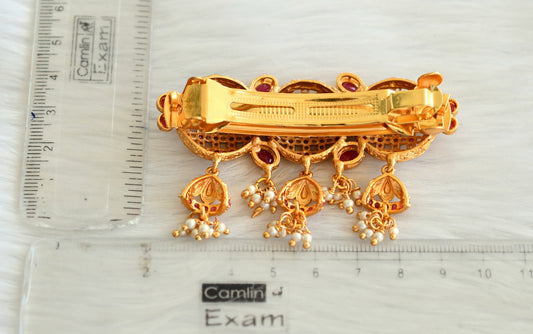 Matte finish ruby pearl hair clip dj-19009