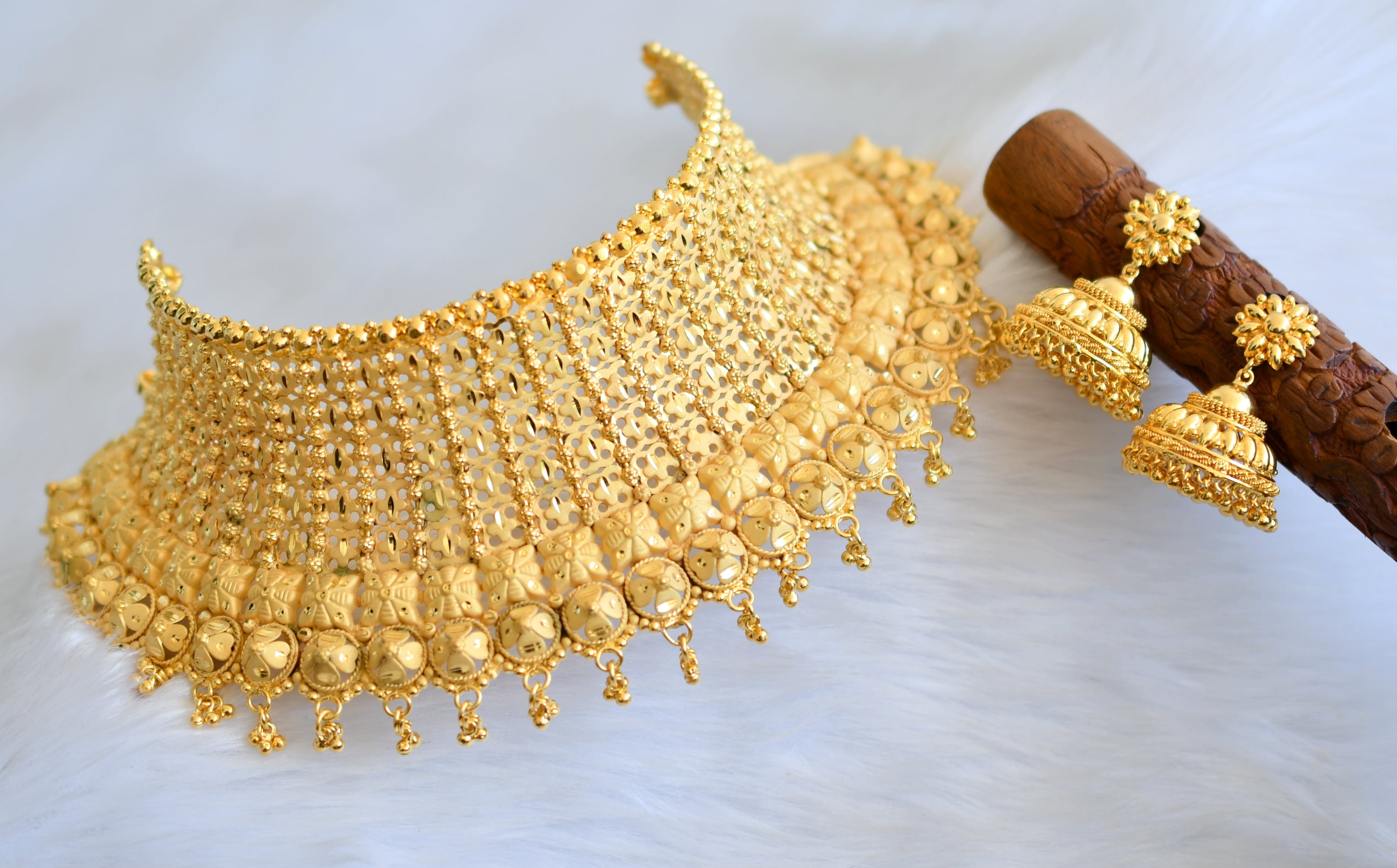Gold forming big necklace/choker set – dreamjwell