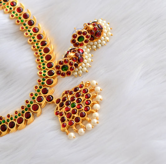 Gold tone kemp-green mango necklace set-dj15844