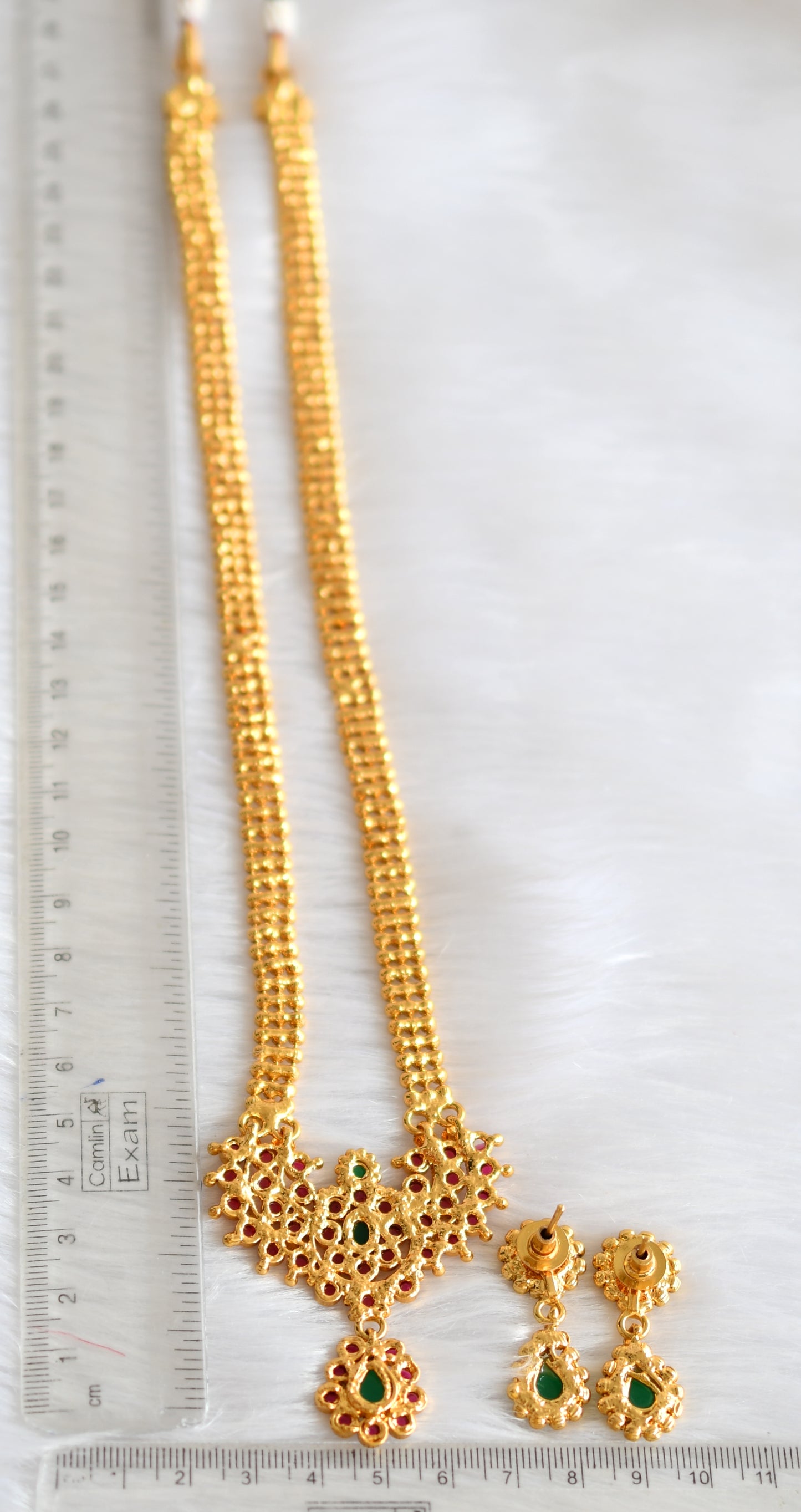 Antique gold tone kemp green haar set dj-29302