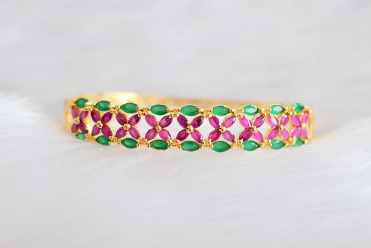 Gold tone cz ruby-emerald bracelet dj-19721