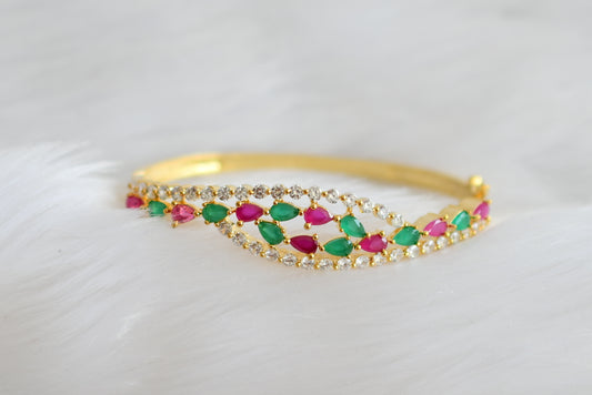 Gold tone cz ruby-emerald bracelet dj-19718