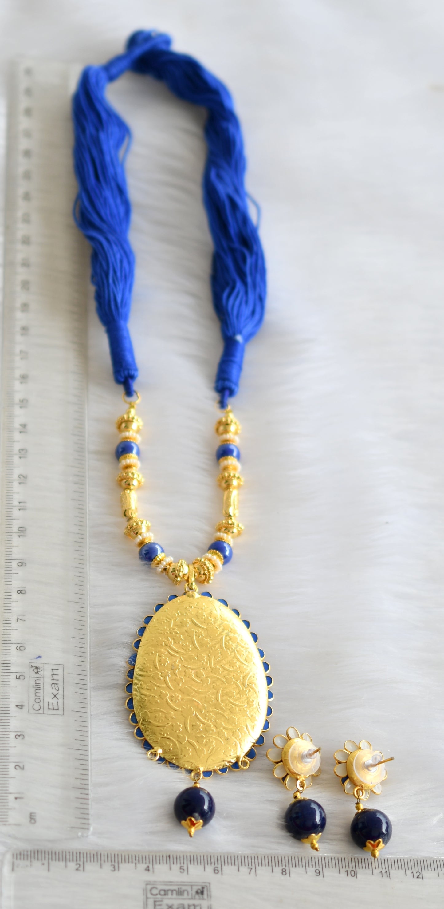 Handmade blue Pachi pendant necklace set dj-02359