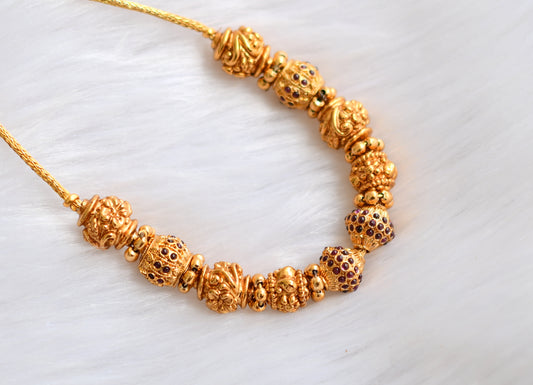 Matte finish Nakshi beaded kemp chain/necklace dj-39495
