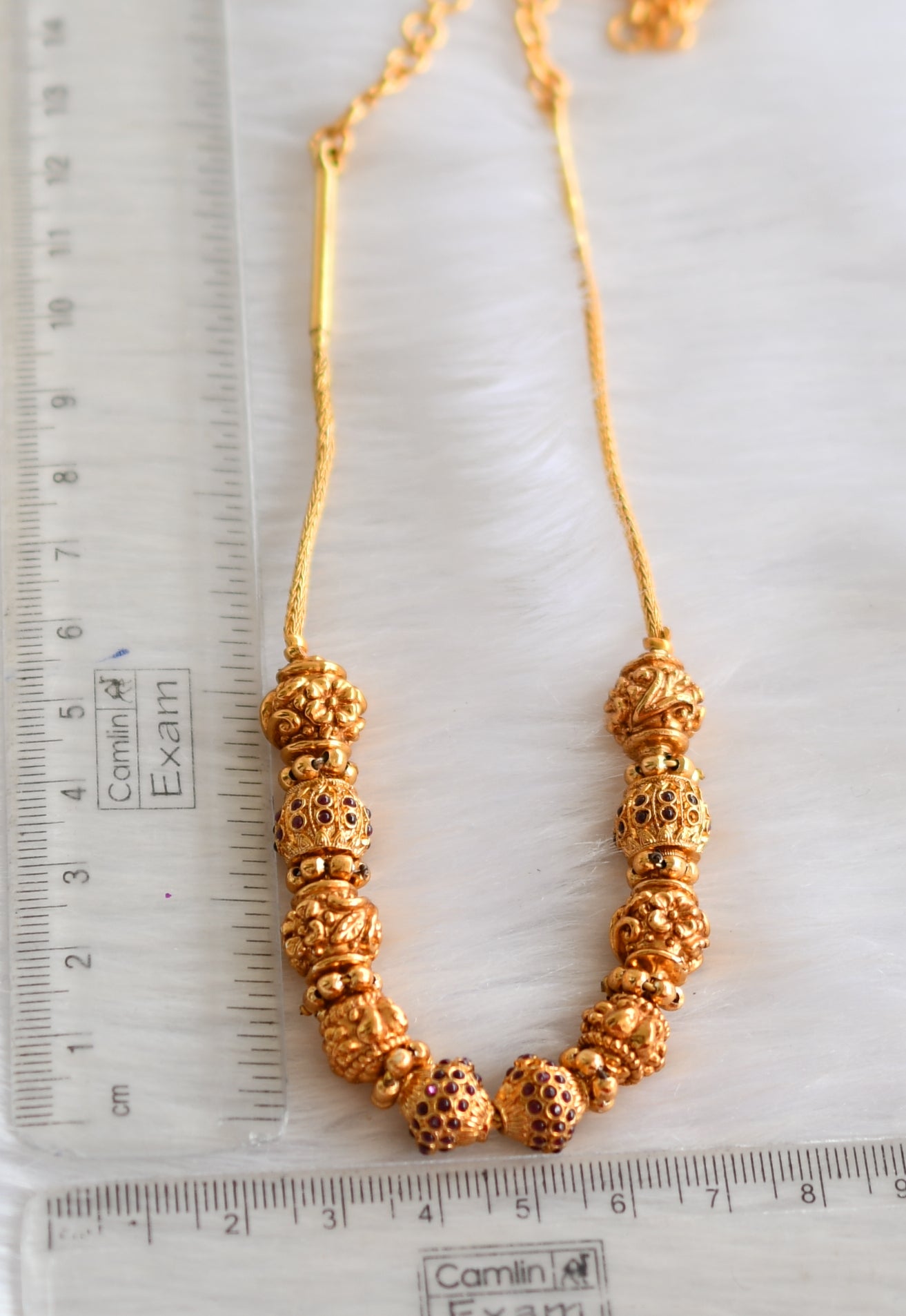 Matte finish Nakshi beaded kemp chain/necklace dj-39495