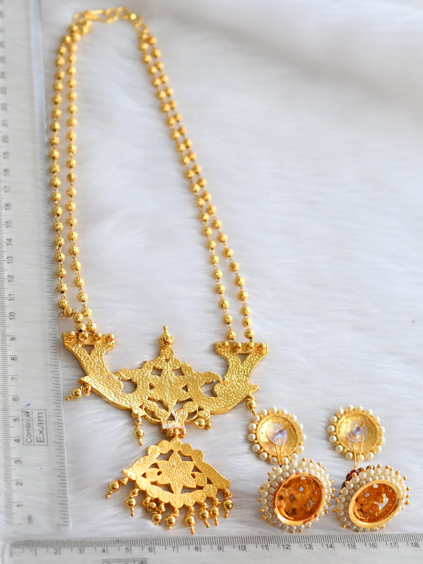 Gold tone kemp-green necklace set dj-39460