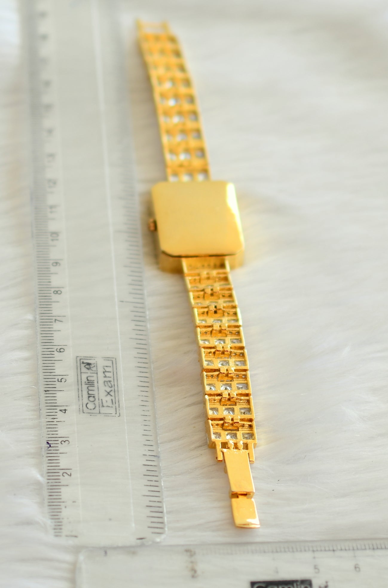 Gold tone cz-white wrist watch (without Battery) dj-15083
