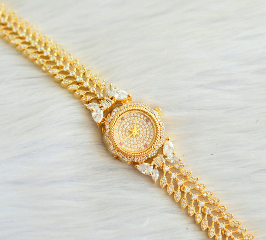 Gold tone cz wrist watch dj-13972