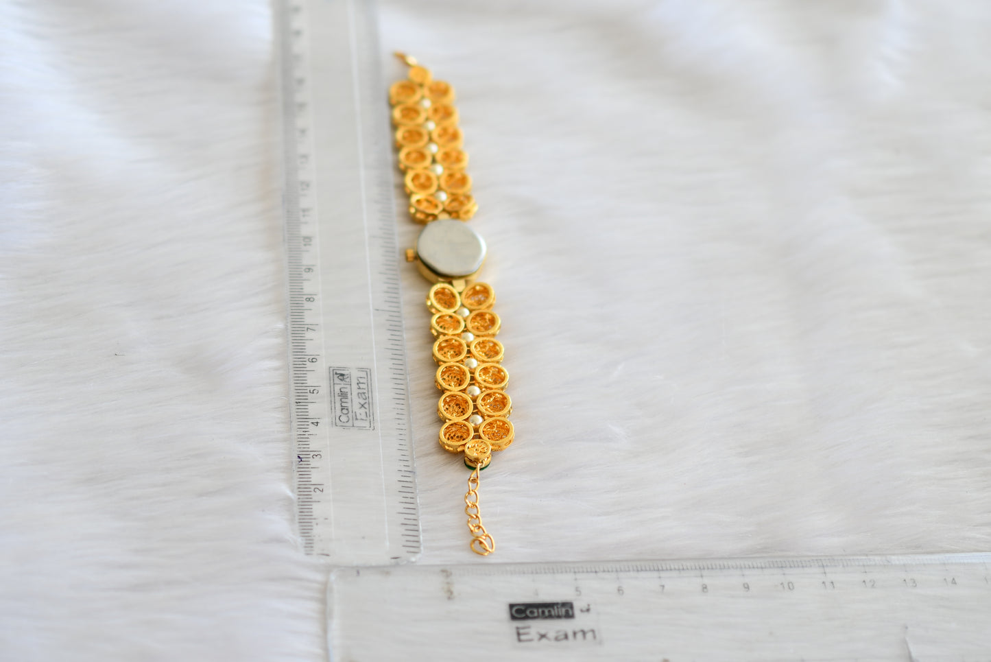 Gold tone pearl wrist watch (without Battery) dj-15072