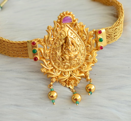 Matte finish ruby-green lakshmi armlet dj-05332