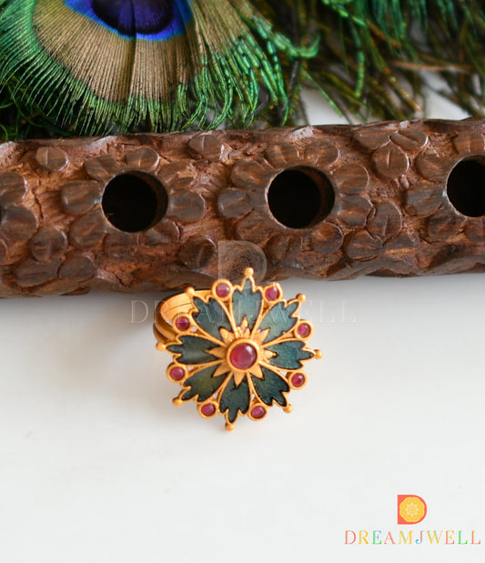 Matte finish blue adjustable enamel finger ring dj-37158