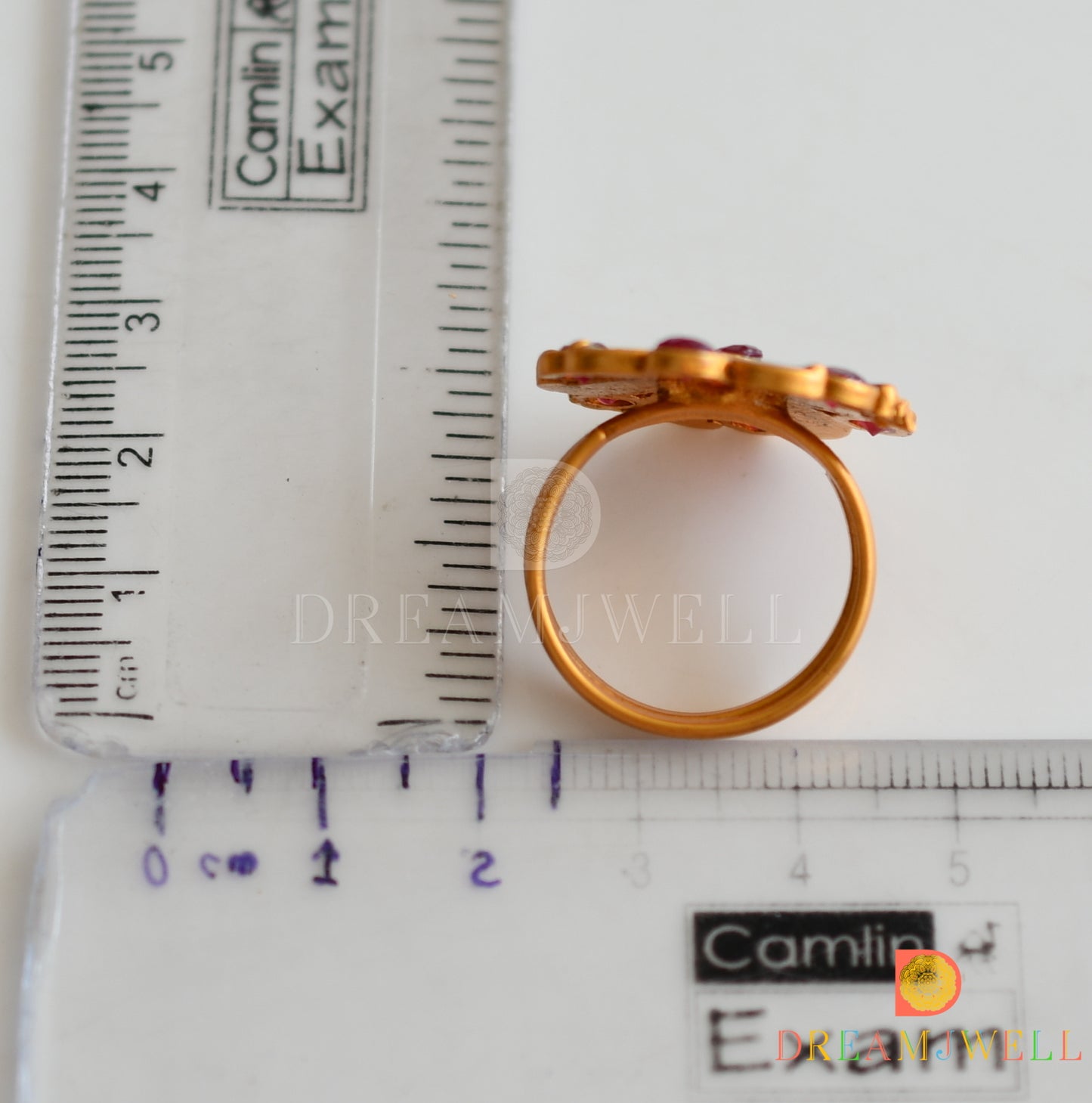 Matte finish ruby blue mango adjustable enamel finger ring dj-37150