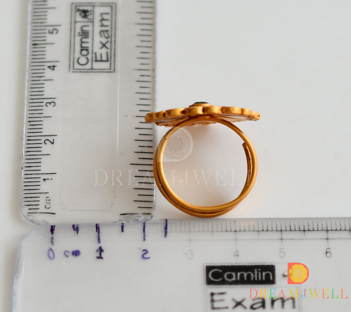 Matte finish red adjustable enamel finger ring dj-37151