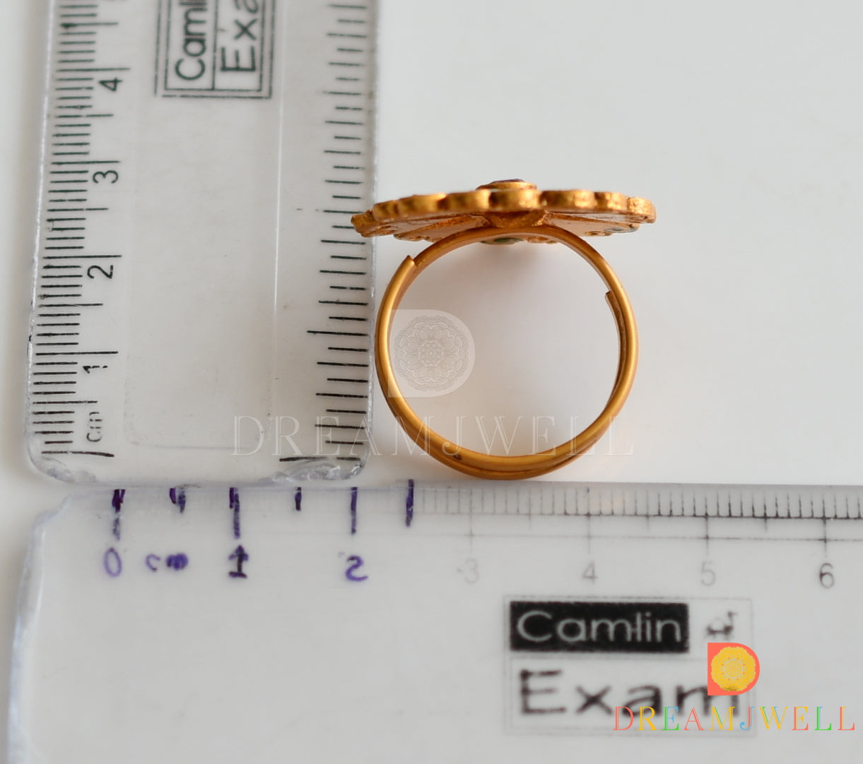 Matte finish green adjustable enamel finger ring dj-37153