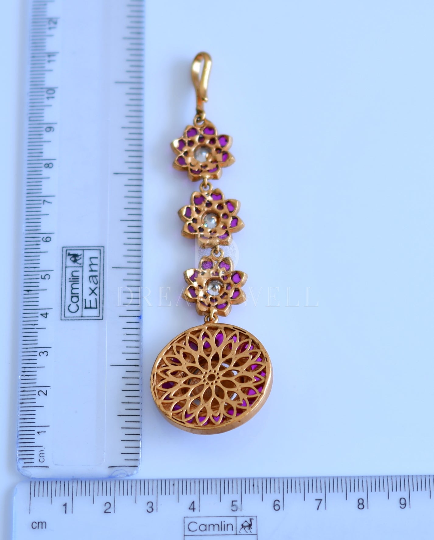 Matte finish real kemp peacock bridal maang tikka dj-27146