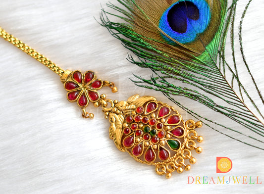 Antique Kemp-green Bridal maang tikka dj-01498