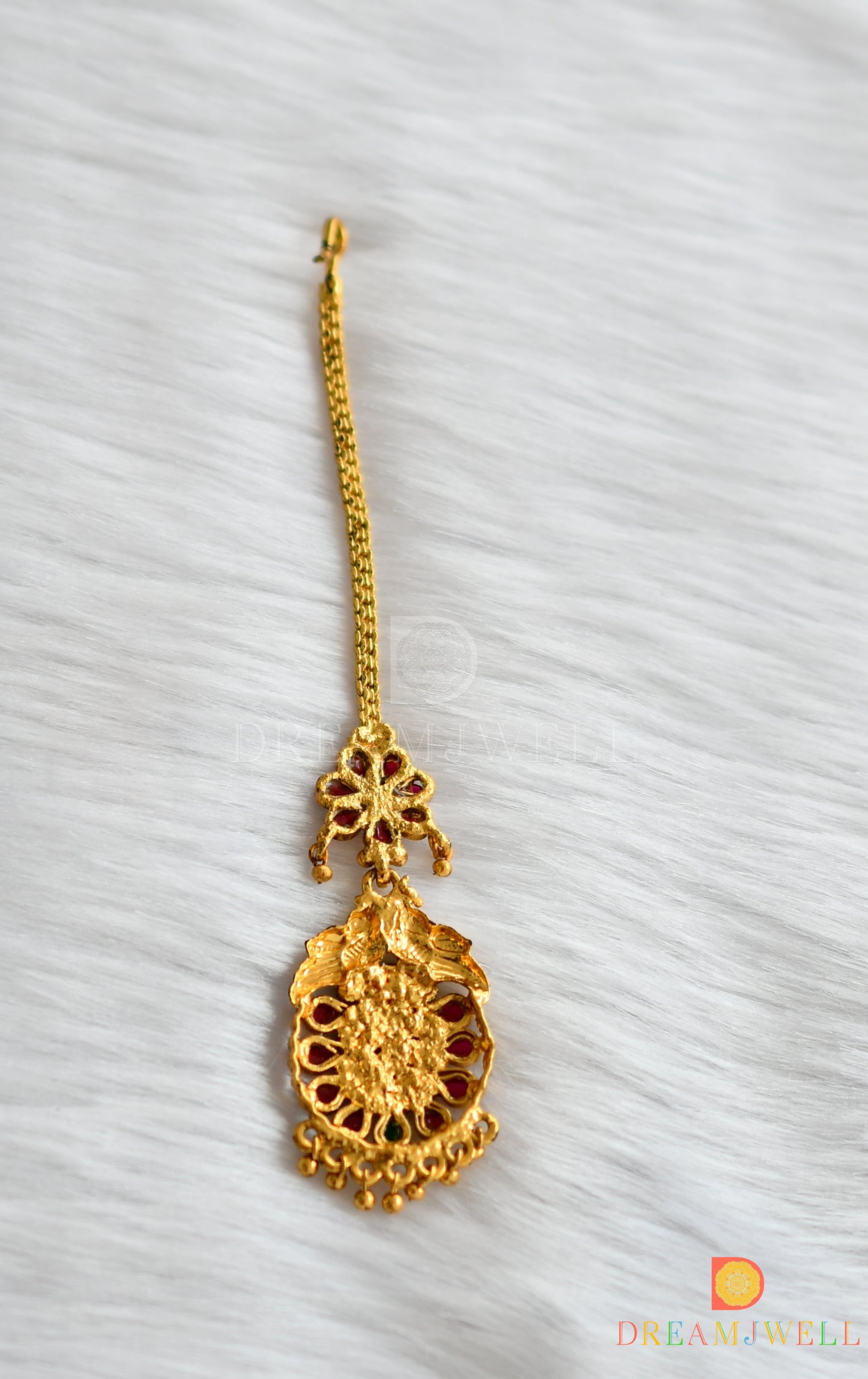 Antique Kemp-green Bridal maang tikka dj-01498