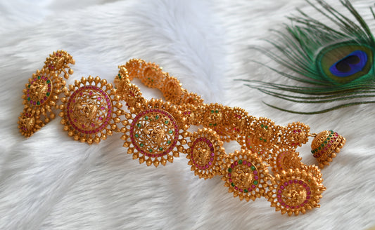 Matte finish kemp-green Lakshmi hair jwell dj-38760