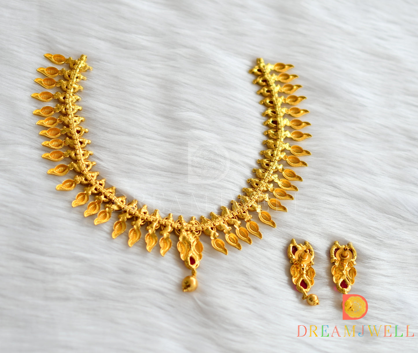 Antique gold tone kemp necklace set dj-01484