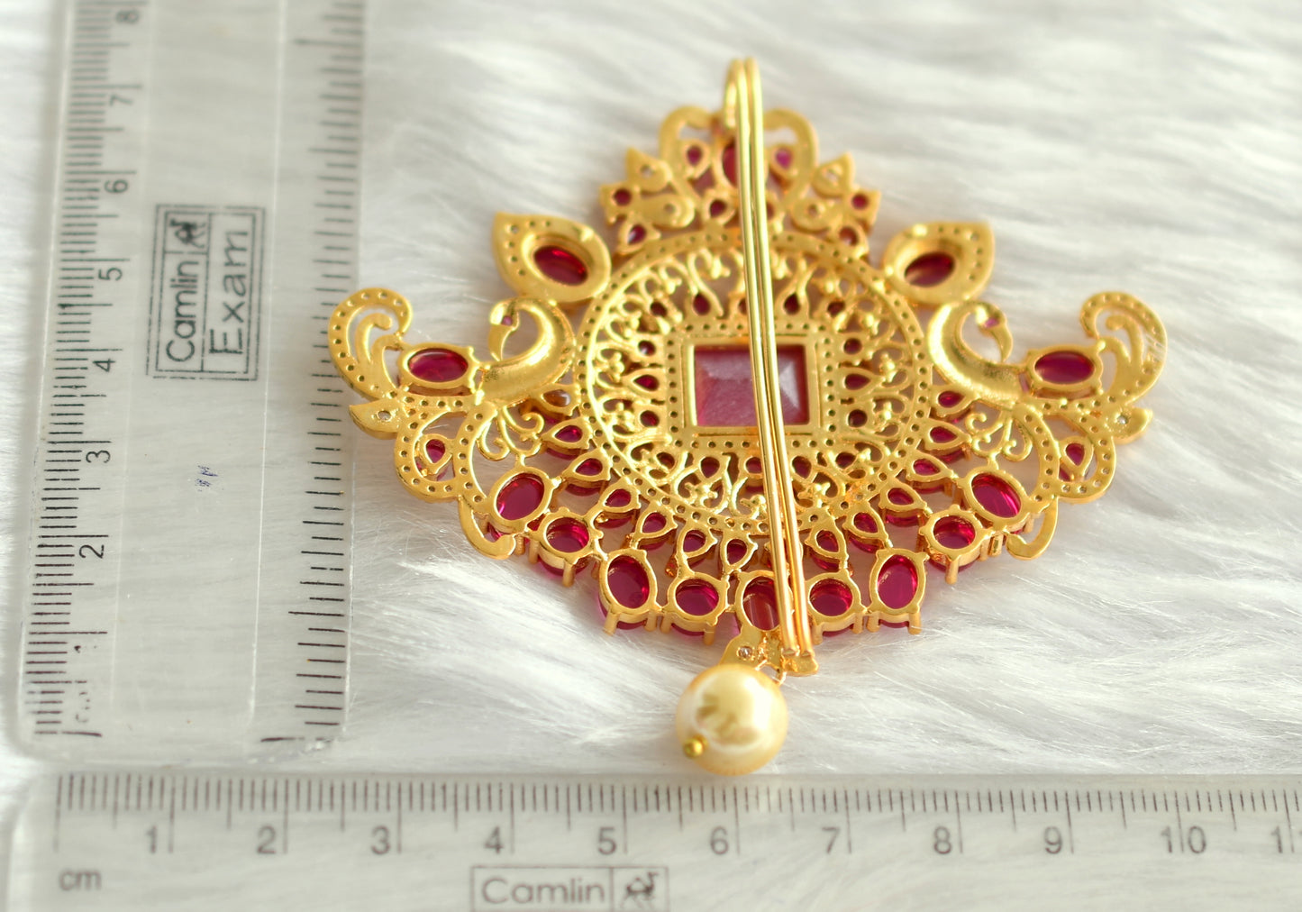 Gold Tone Real Kemp Peacock Hair Jewel/Billa-dj07885