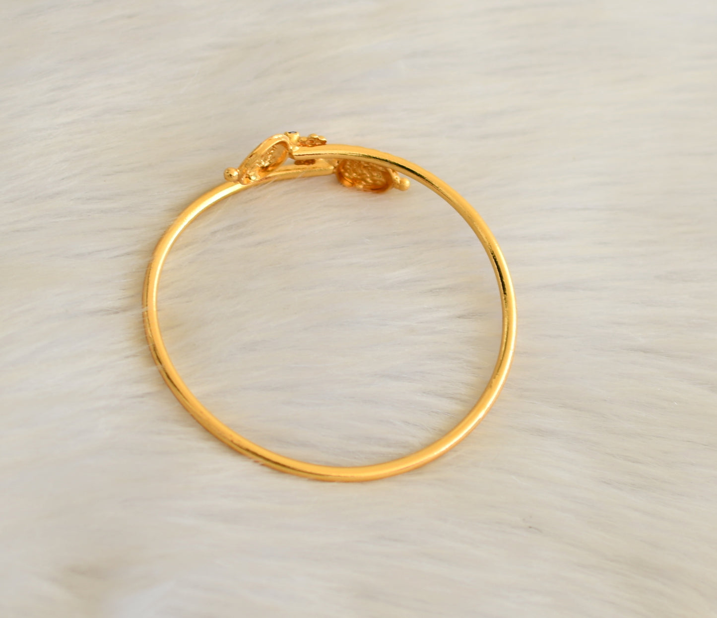 Gold tone Lakshmi coin pink stone kada(2.4) dj-39078