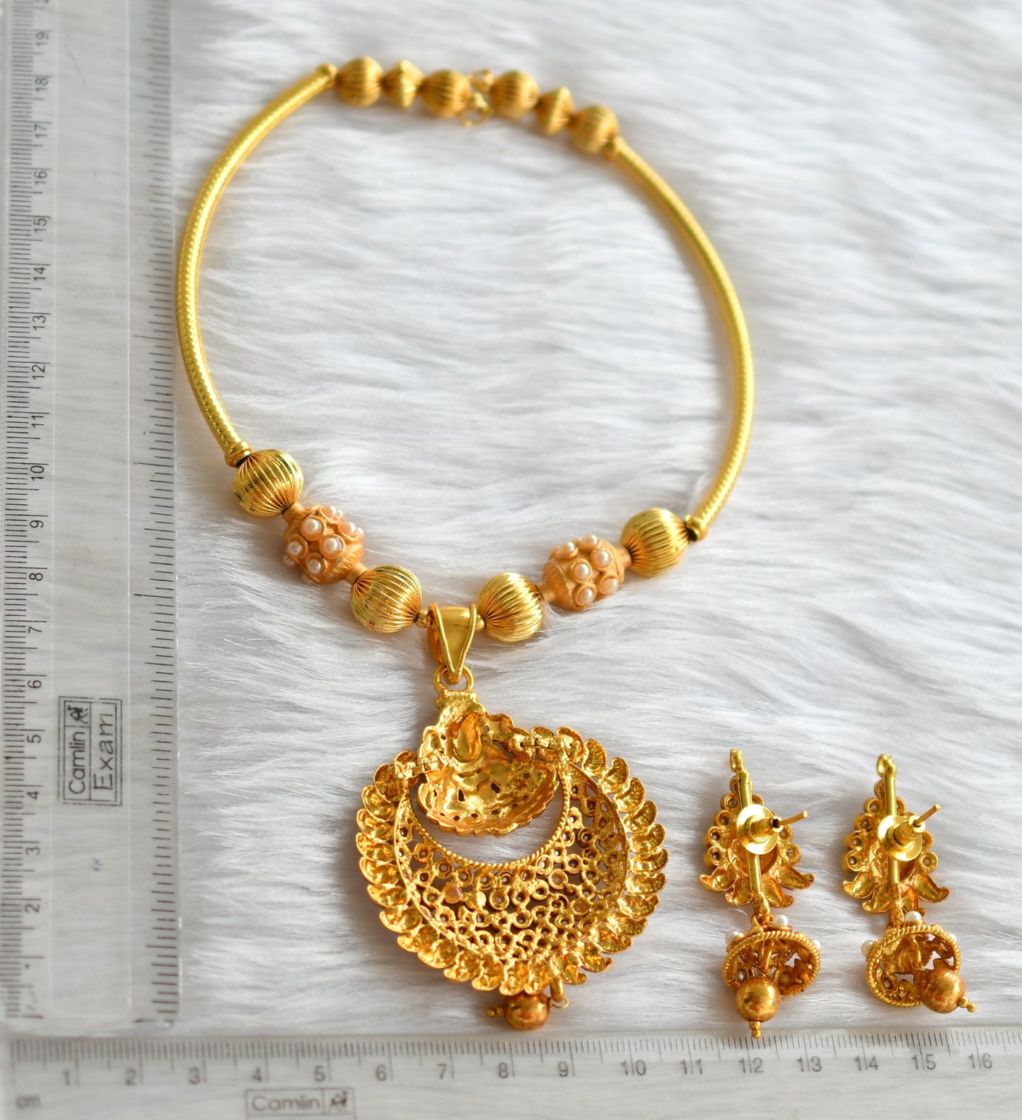 Antique pearl bali Lakshmi Hasli necklace set dj-04202