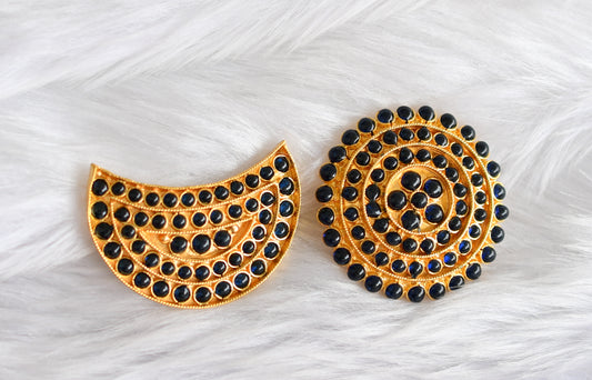 Gold tone Real Kemp Blue Sun Moon Hair Jewel-dj17593