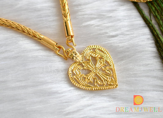 Gold tone heart shape cross mangalyam dj-37969