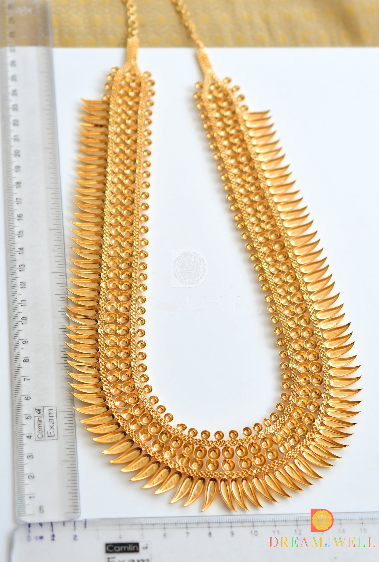 Gold tone pulinagam Kerala style haar dj-37214