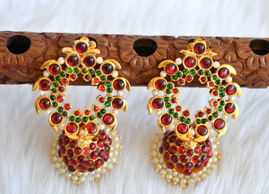 Gold tone temple kemp-green mango jhumkka dj-19581