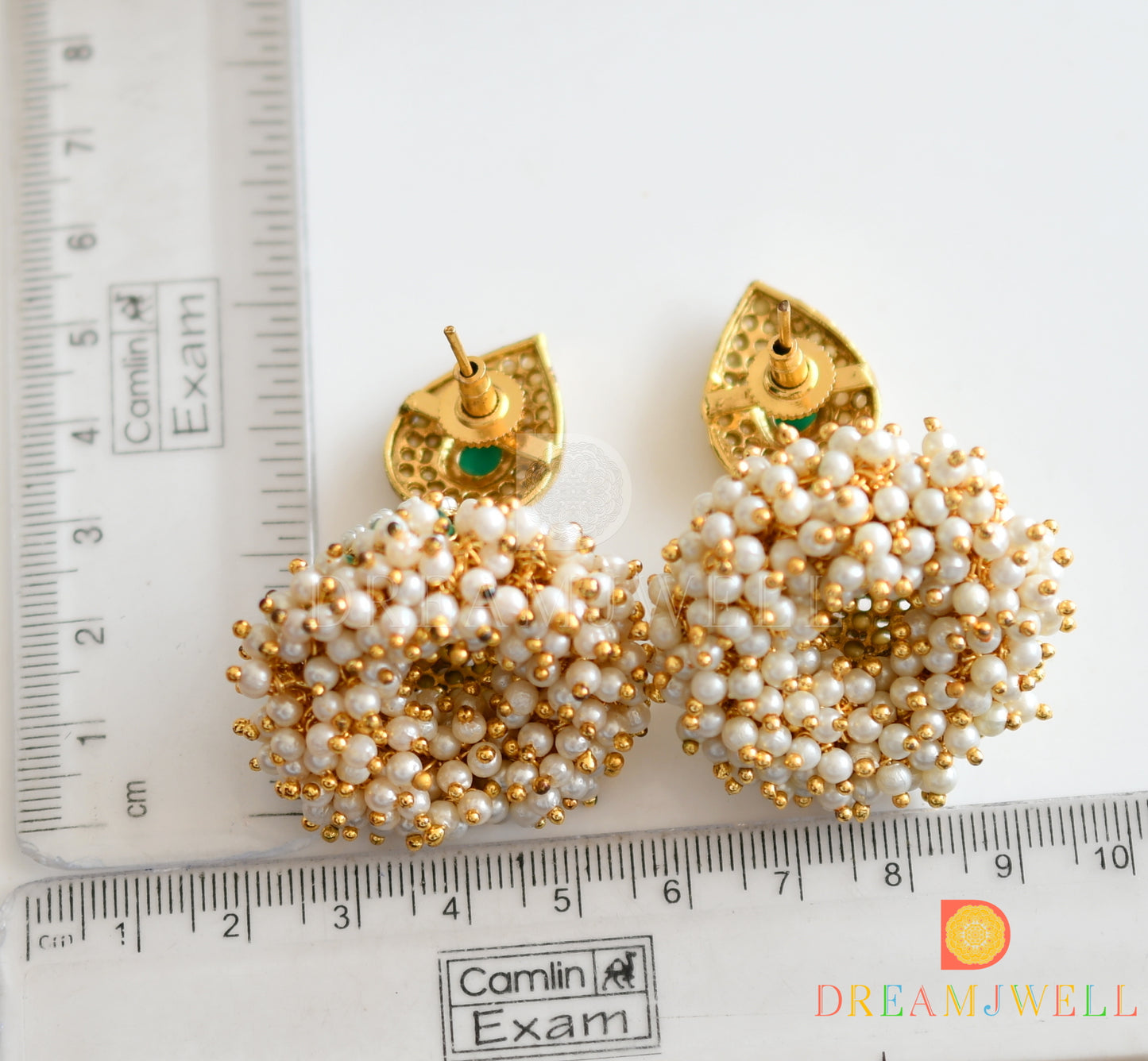 Antique pearl cluster emerald Jhumkka dj-07720