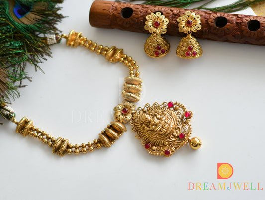 Antique nagaas kemp Lakshmi necklace set dj-07818