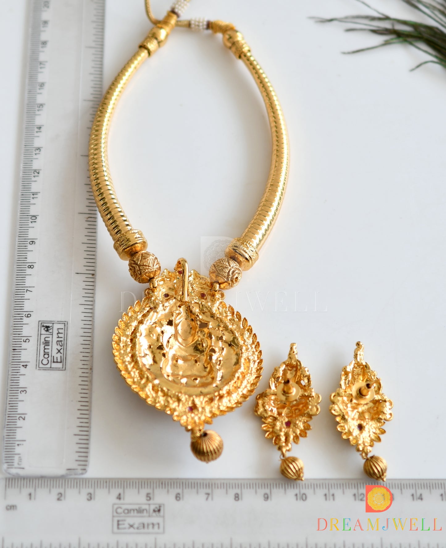 Divine Antique kemp Lakshmi Kante necklace set dj-07827