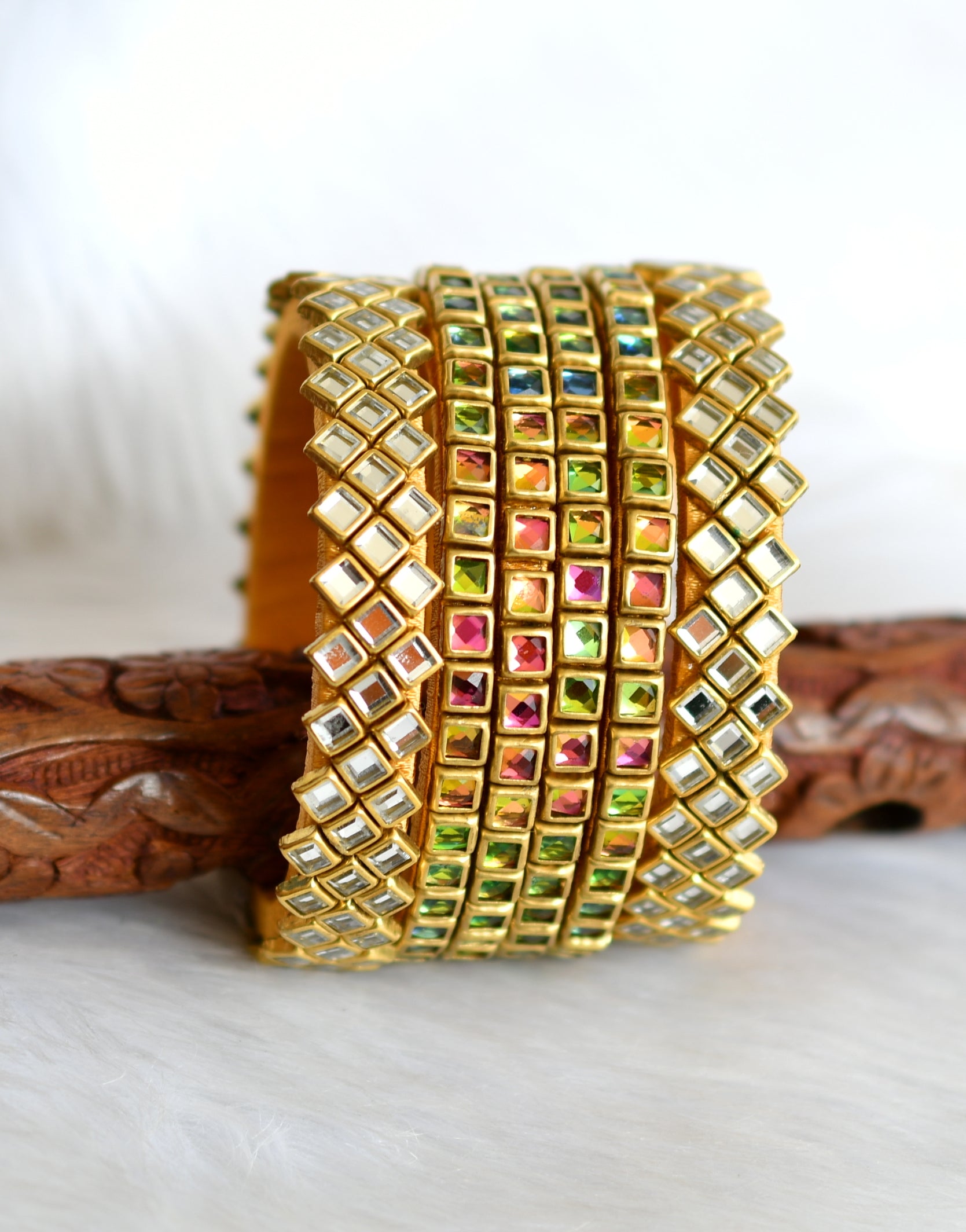 Silk thread kundan bangles on sale price