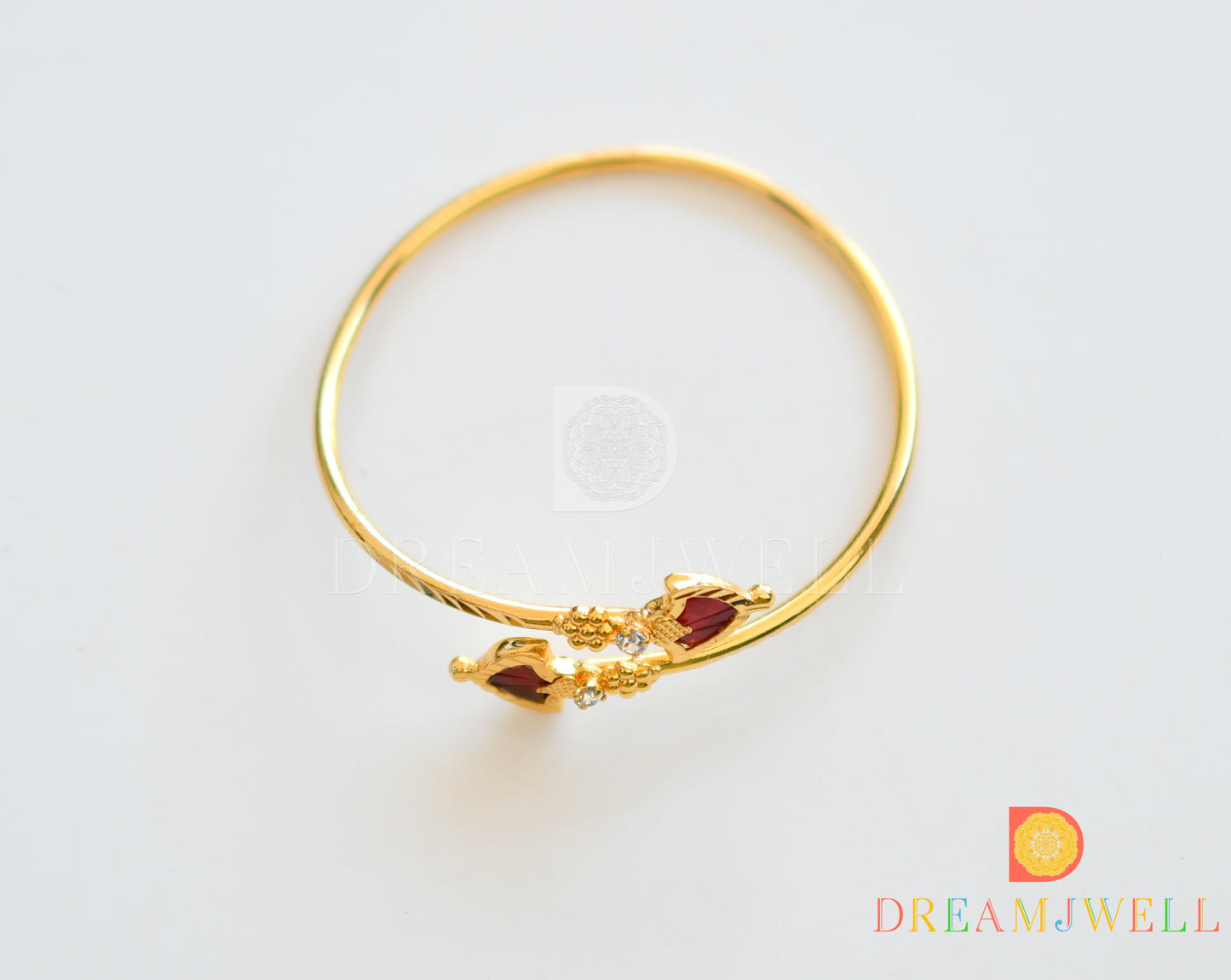 Gold tone Palakka Red Kerala style Bracelet(2.4) dj-36421