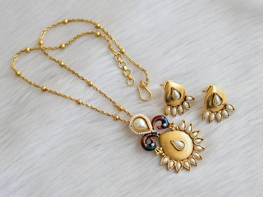 Antique pearl peacock necklace set dj-06529
