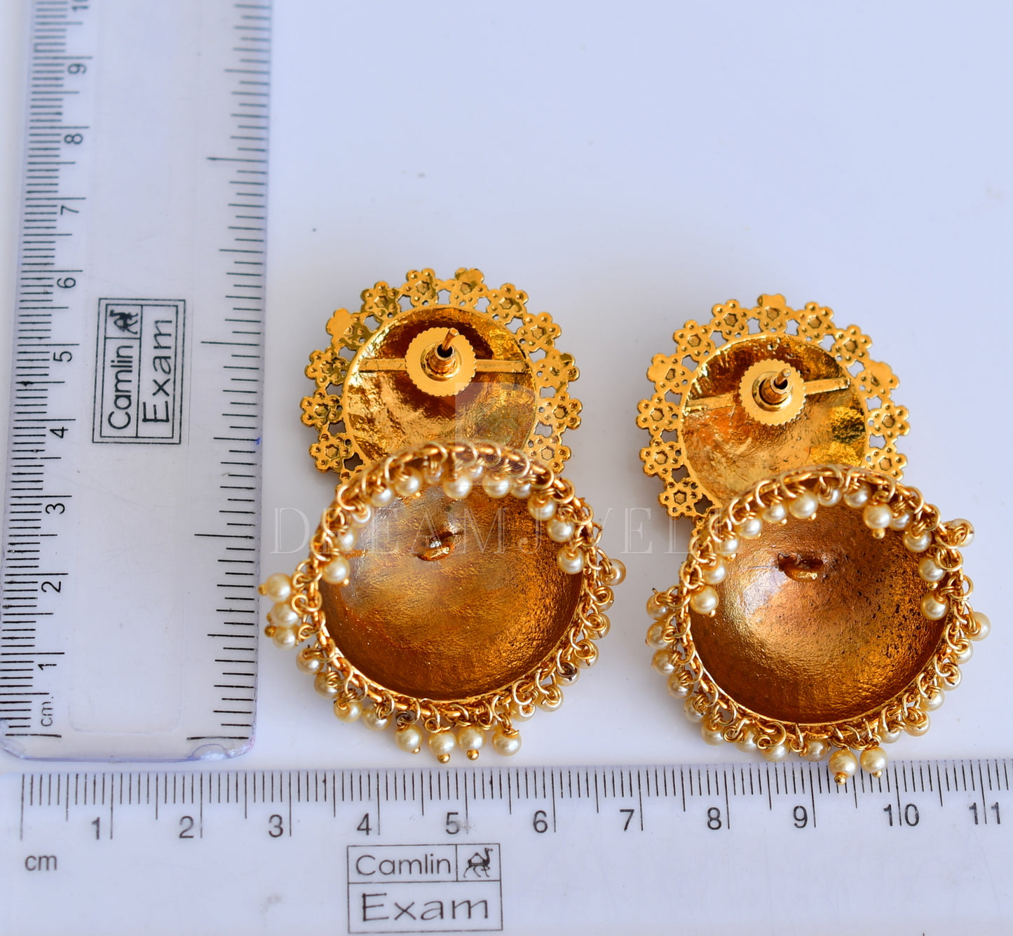 Antique gold tone Big Round Jhumkka - DJ07713