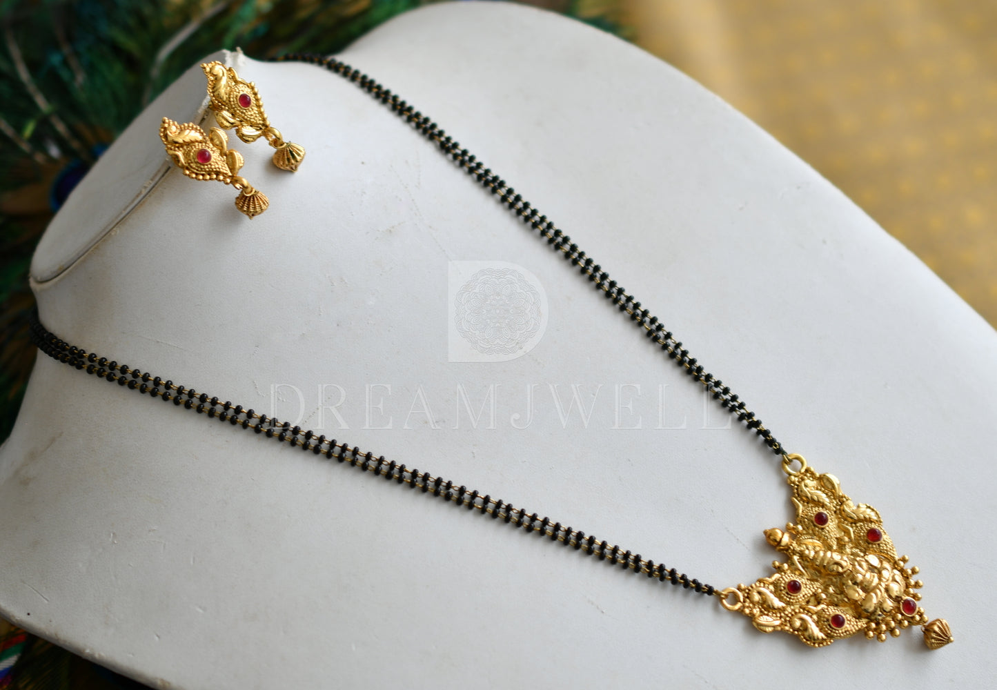 Antique gold tone kemp Lakshmi Bridal Mangalsutra dj-12032