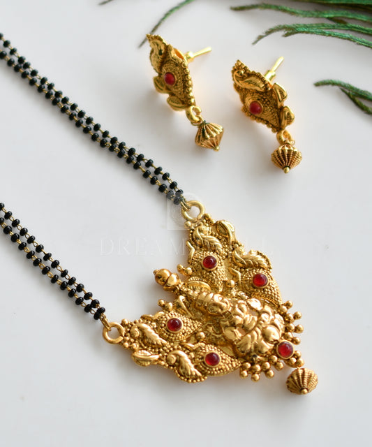 Antique gold tone kemp Lakshmi Bridal Mangalsutra dj-12032